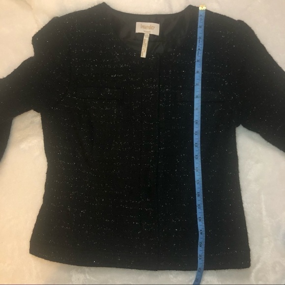 Laundry Shelli Segal Black Metallic Tweed Blazer - Picture 13 of 16